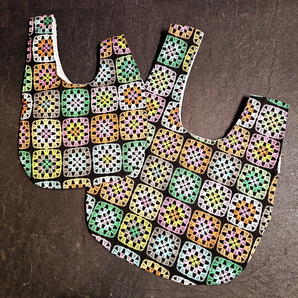 Granny Square in Orange Knot Bag