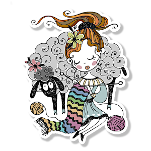 Rainbow Knitter Sticker