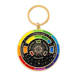 Rotatable Enamel Color Wheel Key Chain