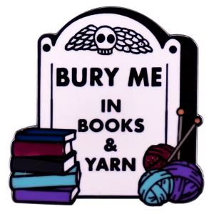 Books & Yarn Forever Pin