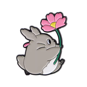 Studio Ghibli Dust Bunny with a Flower Pin