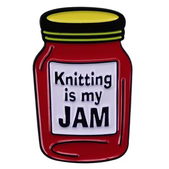 Knitting is My Jam Pin