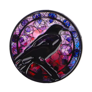 Stained Glass Raven Pin #3
